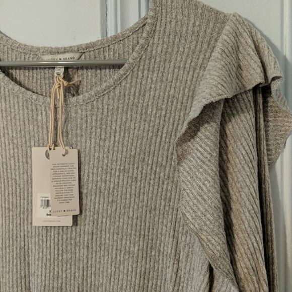 Lucky Brand Rib Ruffle Top - Picture 3 of 7